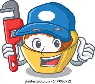 Plumber curry rice in the character shape