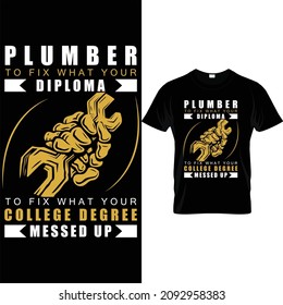 Plumber custom t shirt design