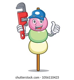 Plumber dango mascot cartoon style