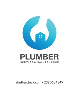 Plumber design element vector icon with creative idea for business person