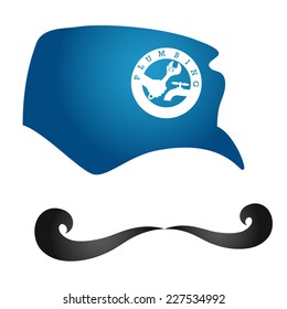 Plumber design for a vector, a cap and mustache