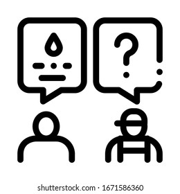 Plumber Discuss Icon Vector. Outline Plumber Discuss Sign. Isolated Contour Symbol Illustration