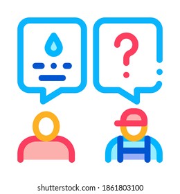 Plumber Discuss Icon Vector. Outline Plumber Discuss Sign. Isolated Contour Symbol Illustration