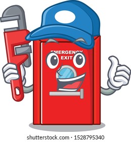 Plumber emergency exit door with cartoon shape