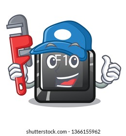 Plumber f10 button installed on cartoon computer