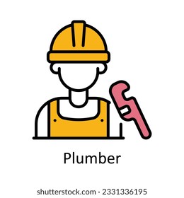 Plumber Filled Outline Icon Design illustration. Home Repair And Maintenance Symbol on White background EPS 10 File