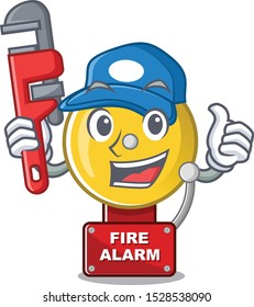 Plumber fire alarm in the a cartoon