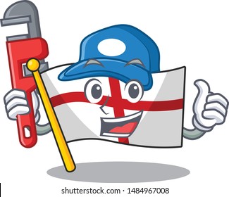Plumber flag england hoisted on character pole