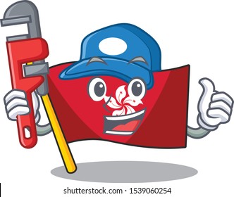 Plumber flag hongkong on the with mascot