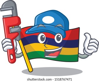 Plumber flag mauritius in the character shape