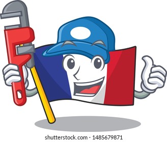 Plumber Romanian Flag Hoisted On Character Stock Vector (Royalty Free ... picture pic