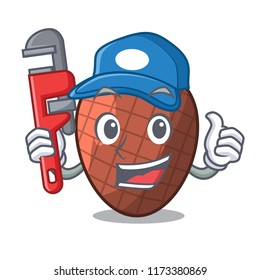 Plumber fruits mauritia flexuosa isolateed on cartoon