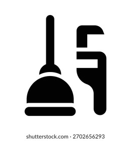 Klempner Glyphe Symbol Abbildung Vektorgrafik. Einfache Elementgrafik, Vektorgrafik, geeignet für App, Websites und Präsentationen einzeln auf weißem Hintergrund