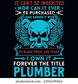Plumber graphics tshirt design vector design 
