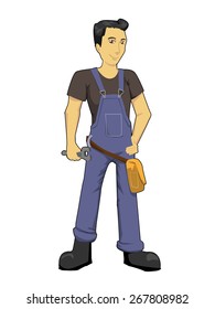 plumber holding wrench