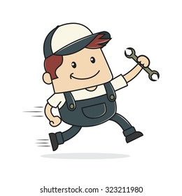 Plumber holding wrench