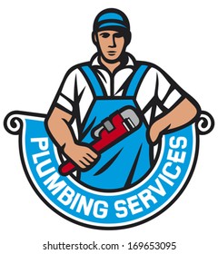 plumber holding a wrench - plumbing services 