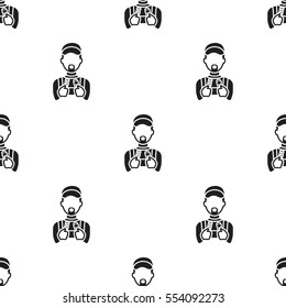 Plumber icon in black style isolated on white background. Plumbing pattern stock vector illustration.