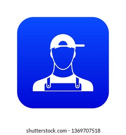 Plumber icon digital blue for any design isolated on white vector illustration
