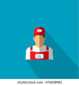 Plumber icon flat. Single plumbing symbol.