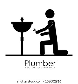 plumber icon over white background vector illustration