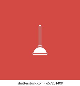 plumber icon. sign design. red background