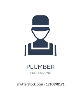 Plumber icon. Trendy flat vector Plumber icon on white background from Professions collection, vector illustration can be use for web and mobile, eps10