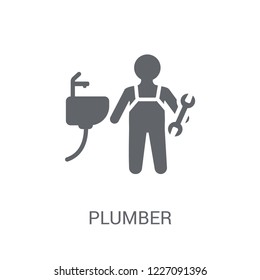 Plumber icon. Trendy Plumber logo concept on white background from Professions collection. Suitable for use on web apps, mobile apps and print media.