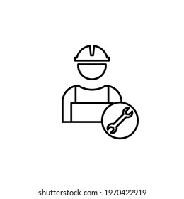 plumber icon vector illustration. line style simple icon design. isolated on white background