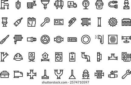 Plumber icons High-Quality Vector Icons Collection with Editable Stroke. Ideal for Professional and Creative Projects