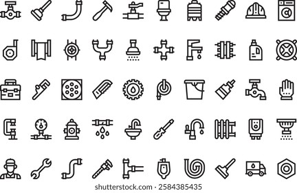 Plumber icons High-Quality Vector Icons Collection with Editable Stroke. Ideal for Professional and Creative Projects.