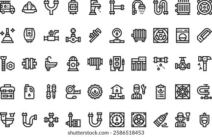 Plumber icons High-Quality Vector Icons Collection with Editable Stroke. Ideal for Professional and Creative Projects.