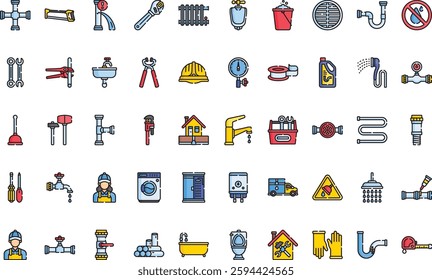 Plumber icons High-Quality Vector Icons Collection with Editable Stroke. Ideal for Professional and Creative Projects.