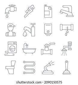 Plumber  icons set.Plumber pack symbol vector elements for infographic web