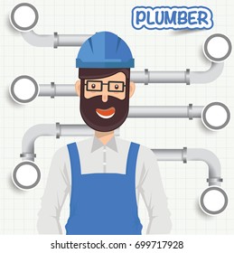 Plumber info graphic design,vector