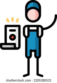 ilustración del material del elemento de diseño aislado del plomero. Vector de fondo blanco