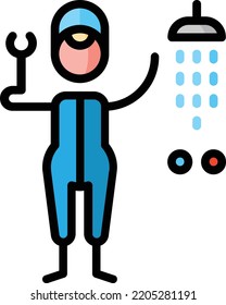 ilustración del material del elemento de diseño aislado del plomero. Vector de fondo blanco