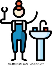 plumber isolated design element stock illustration. Vector on a white background
