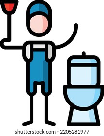 ilustración del material del elemento de diseño aislado del plomero. Vector de fondo blanco