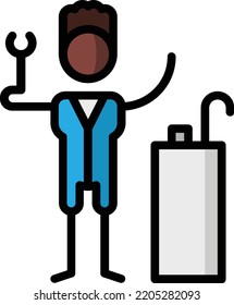 plumber isolated design element stock illustration. Vector on a white background
