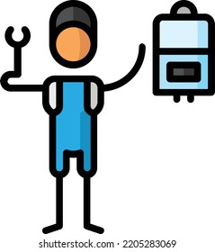 plumber isolated design element stock illustration. Vector on a white background