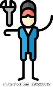 plumber isolated design element stock illustration. Vector on a white background