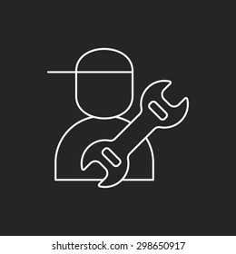 Plumber line icon