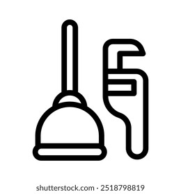ícone de linha de encanador gráfico vetorial de ilustração. Elemento simples ilustração vetor gráfico, adequado para aplicativo, sites e apresentações isolados no fundo branco