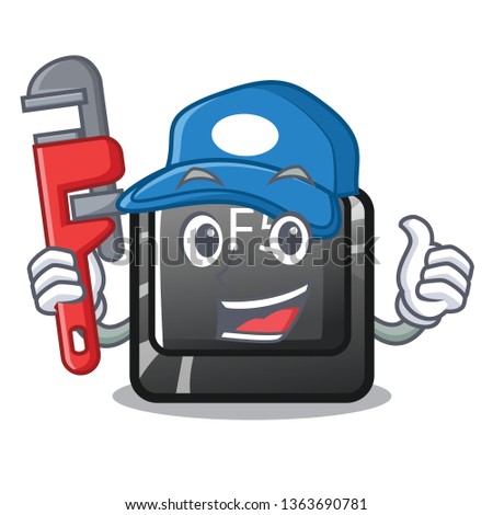 Plumber longest F5 button on cartoon keyboard