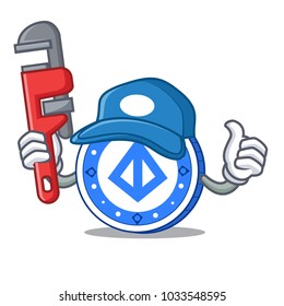 Plumber loopring coin mascot cartoon