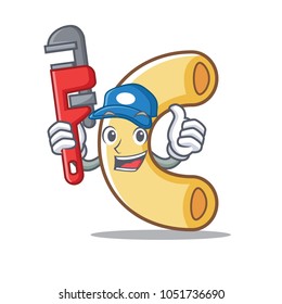 Plumber macaroni mascot cartoon style