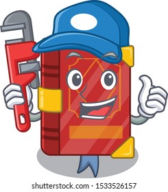 Plumber magic spell book in shape mascot