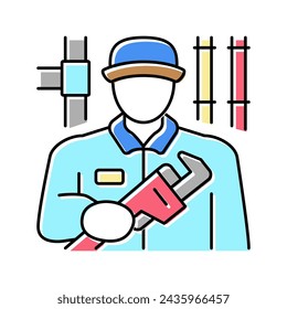 Klempnerwartung Farbsymbol Vektor. Klempnerwartung Zeichen. Isolierte Symboldarstellung