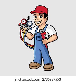 Plumber Man hoodie with tools 